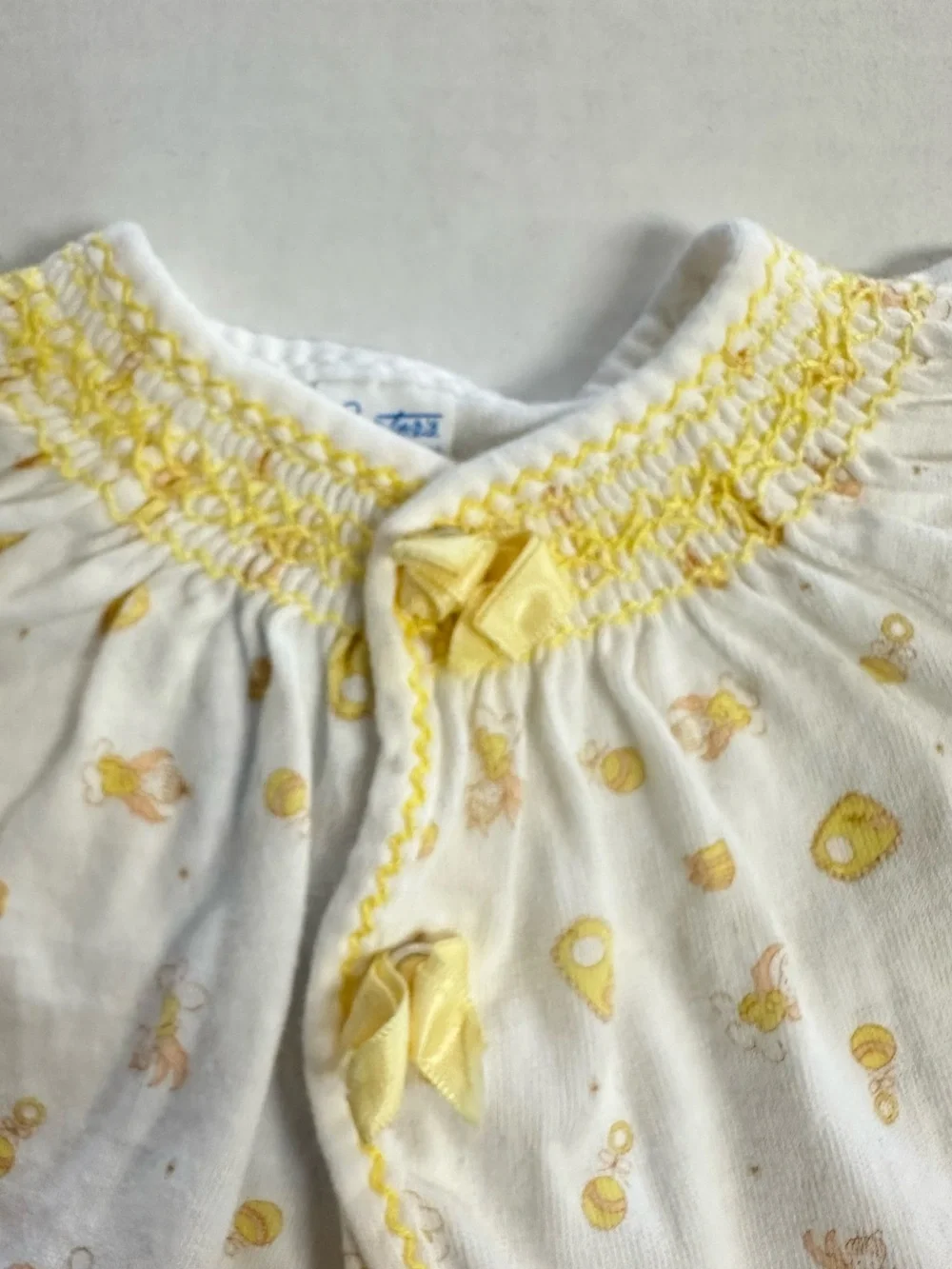 Vintage Carter’s Newborn Smocked Kimono Yoke Top 1980s
